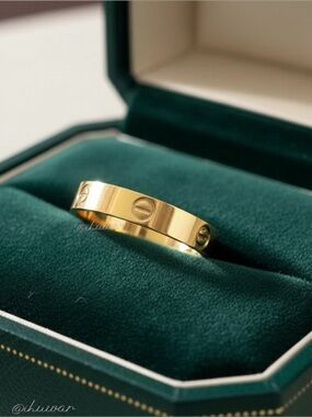 New 18K Gold Plated Stainless Steel Screw Design Love Ring Size 8